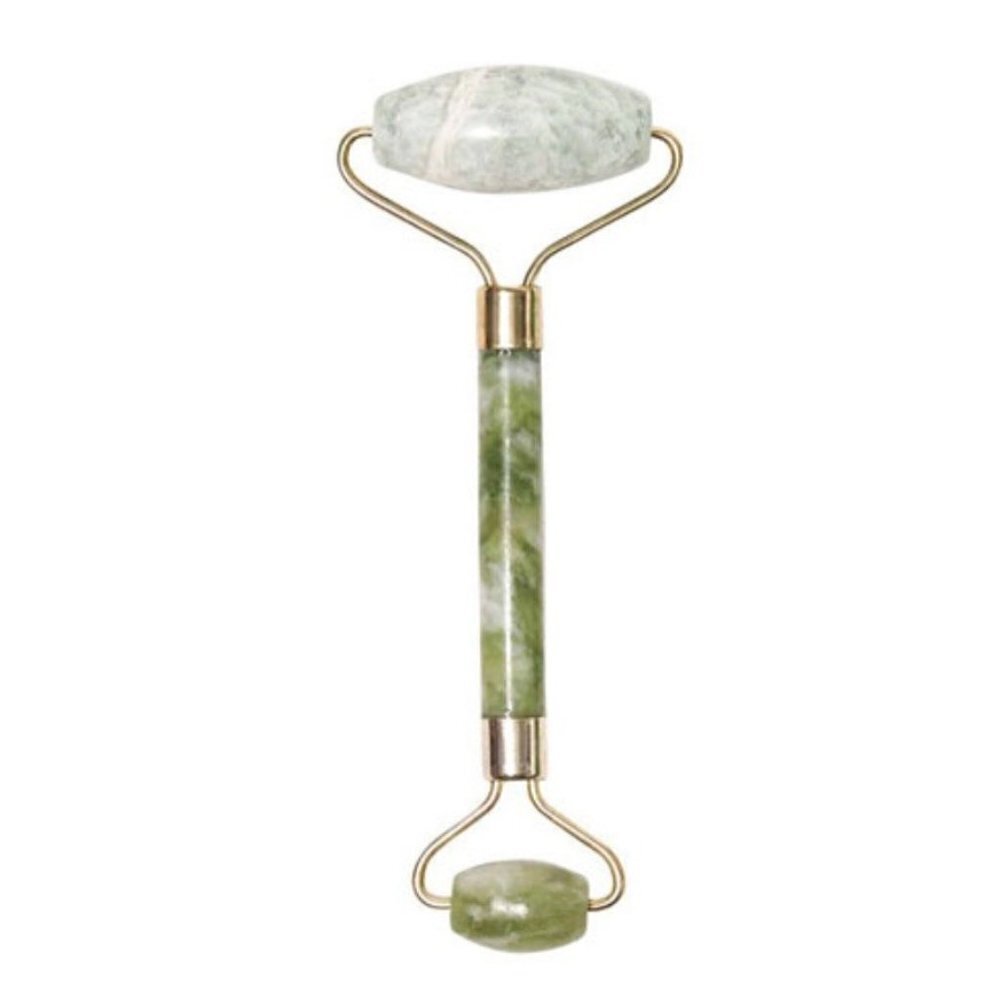 Sherrie Matthews Acupuncture Green Jade Stone Roller Double Sided Beauty Tool